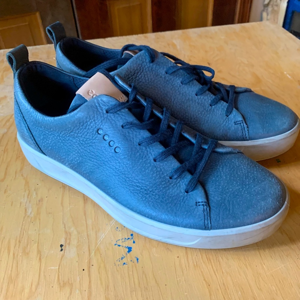 Ecco blue leather sneakers sz 9 EU 40